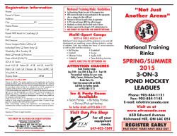 NTR Pond Hockey 2015 - National Training Rinks