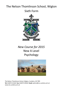 Psychology - The Nelson Thomlinson School