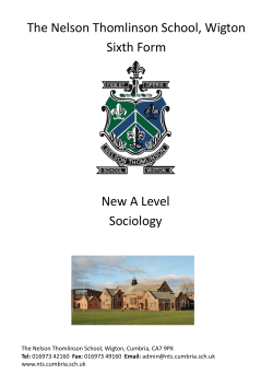 Sociology - The Nelson Thomlinson School