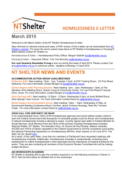 March Homelessness E-Letter