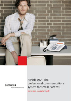HiPath 500 - The professional communications system for smaller