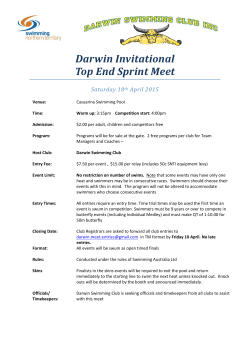 Darwin Invitational Top End Sprint Meet