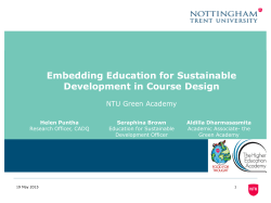 Embedding Education for Sustainable Development in Course Design