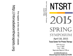 SPRING - NTSRT North Texas Society Radiation Therapists
