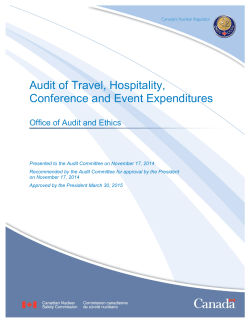 Audit of Travel, Hospitality, Conference and Event Expenditures