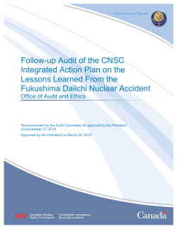 Follow-up Audit of the CNSC Integrated Action Plan on the Lessons