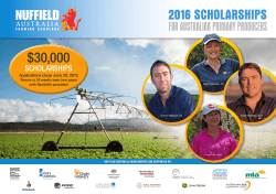 2016 SCHOLARSHIPS - Nuffield Australia Farming Scholars