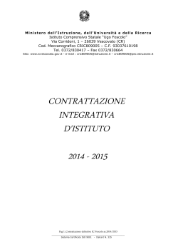 contrattazione integrativa d`istituto 2014 2015