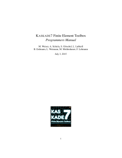 KASKADE7 Finite Element Toolbox Programmers Manual