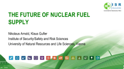 THE FUTURE OF NUCLEAR FUEL SUPPLY