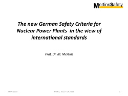 The new German Safety Criteria for Nuclear Power