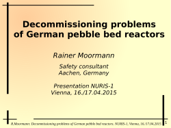 Decommissioning problems of German pebble bed