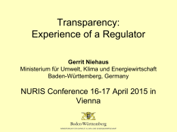 Transparency-Experience of a Regulator