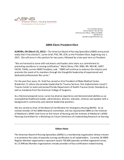ABNS Elects President-Elect - American Board of Nursing Specialties