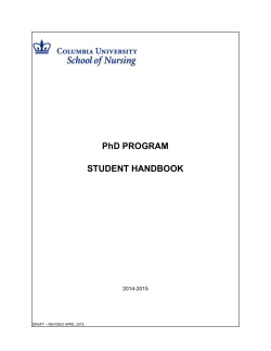 PhD Student Handbook - School of Nursing