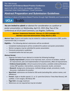 Abstract Preparation and Submission Guidelines