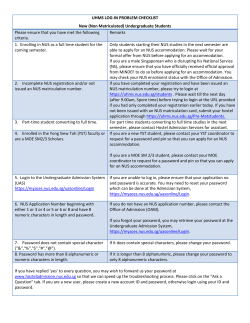 UHMS LOG-IN PROBLEM CHECKLIST New (Non Matriculated