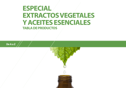 Tabla Extractos Vegetales y Aceites Esenciales