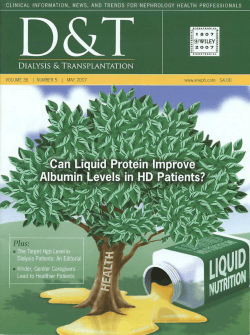 Can Liquid Protein Improve Albumin Levels in HD