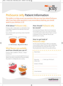 ProSource Jelly â Patient information sheet