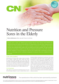 Nutrition and Pressure Sores in the Elderly