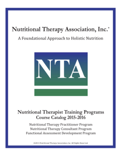 Course Catalog 2015-16 - Nutritional Therapy Association