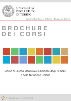 Brochure dei corsi  - Corso di Laurea Magistrale in Scienze