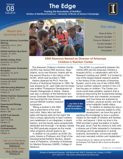 Fall 2014 Newsletter - Division of Nutritional Sciences