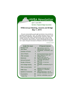 NVBA Newsletter - Northern Virginia Bridge Association