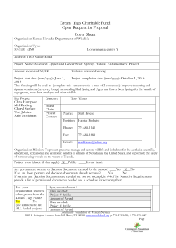 Dream Tags Charitable Fund Open Request for Proposal Cover Sheet