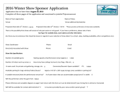 2016 Winter Show Sponsor Application