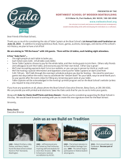 Gala Table Captain Letter - Northwest School of Wooden Boatbuilding