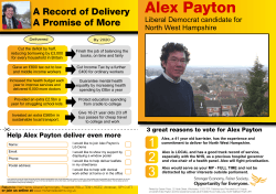 Alex Payton the Local Liberal Democrat Candidate for North West