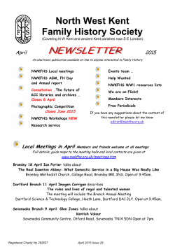 April 2015 - North West Kent Family History Society