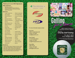 Charity Golf Outing - Northwest Ohio Orthopedics and Sports Medicine