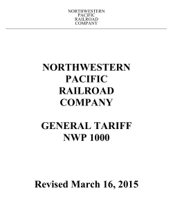 General Tariff Document - Northwestern Pacific Railroad