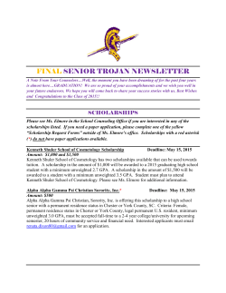 FINAL SENIOR TROJAN NEWSLETTER