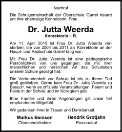 Dr. Jutta Weerda