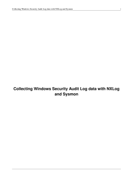 Collecting Windows Security Audit Log data with NXLog and Sysmon
