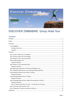 DISCOVER ZIMBABWE: Group Hotel Tour