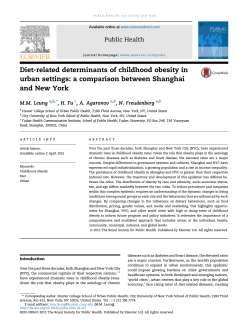 Diet-related determinants of childhood obesity in urban settings: a