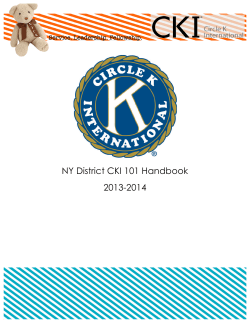 CKI 101 Handbook - New York District of Circle K International