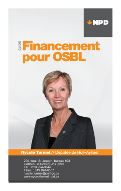 Guide de financement pour les OSBL, Ã©dition 2012