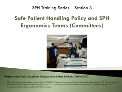 Safe Patient Handling Policy and SPH Ergonomics