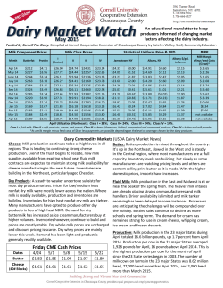 Dairy Market Watch May 2015