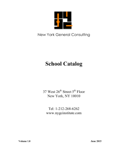 School Catalog - New York General Consulting
