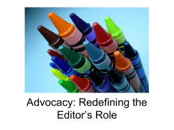 Advocacy Role of the Newspaper Editor