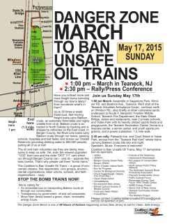 TO BAN UNSAfE OIl TRAINS