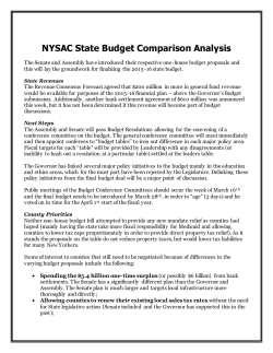 NYSAC State Budget Comparison Analysis