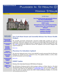 New York State Senate and Assembly Release One